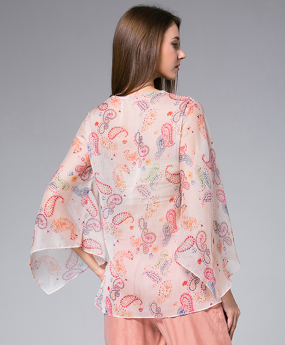 Tops - Flowers Printed silk Chiffon top